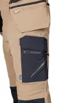 Spodnie robocze Mix&Match, 4 way stretch, z kaburami, Cordura, beżowo-czarne, rozmiar XS