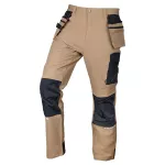 Spodnie robocze Mix&Match, 4 way stretch, z kaburami, wzmocnienia z Cordury, beżowo-czarne, rozmiar