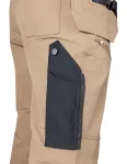 Spodnie robocze Mix&Match, 4 way stretch, z kaburami, Cordura, beżowo-czarne, rozmiar L