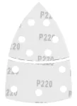 Papiery ścierne na rzep, żelazko 102 x 152 mm, P220, 5 szt., z 11 otworami