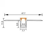 Profil GPW01 podtynkowy czarny + klosz transp 1m