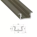 Profil LED Podtynkowy A, długość 100cm, aluminiowy, srebrny anodowany