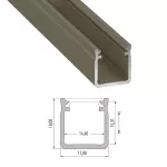Profil LED Natynkowy C (głęboki), długość 100cm, aluminiowy, inox anodowany