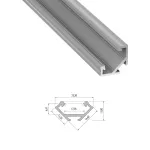 Profil LED Narożny A, długość 202cm, aluminiowy, srebrny anodowany