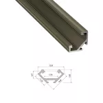Profil LED Narożny A, długość 202cm, aluminiowy, inox anodowany