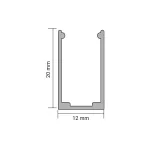 PROFIL ALUMINIOWY 200cm DO NEONU LED 12x20mm