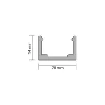 PROFIL ALUMINIOWY 200cm DO NEONU LED 20x14mm