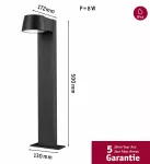 Oprawa ogrodowa CAPEA LED 6W 500lm 3000K 500mm IP44 230V antracyt aluminium