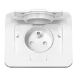 Hermetyczne gniazdo elektryczne prostokątne, IP55, 1x2P+Z(French), białe