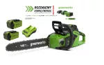 40V pilarka łańcuchowa 40 cm Greenworks GD40CS18K2X zestaw ładowarka + 2x aku 2Ah