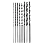Zestaw wierteł do drewna, przedłużanych: 4, 5, 6, 7, 8, 10, 12 mm x 300 mm, 7 sztuk