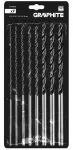Zestaw wierteł do drewna, przedłużanych: 4, 5, 6, 7, 8, 10, 12 mm x 300 mm, 7 sztuk