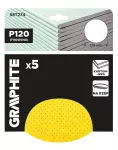 Krążki ścierne, perforowane, na rzep z otworami 225 mm, P120, 5 szt.