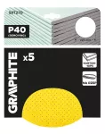 Krążki ścierne, perforowane, na rzep z otworami 225 mm, P40, 5 szt.