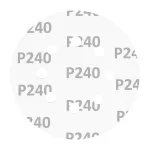 Krążki ścierne na rzep 125 mm, P240, 5 szt., z 8 otworami