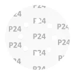 Krążki ścierne na rzep 125 mm, P24, 5 szt., z 8 otworami