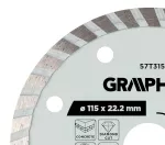 Tarcza diamentowa do cięcia turbo, 115 x 22.22 mm, na sucho