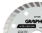 Tarcza diamentowa do cięcia turbo, 115 x 22.22 mm, na sucho i mokro