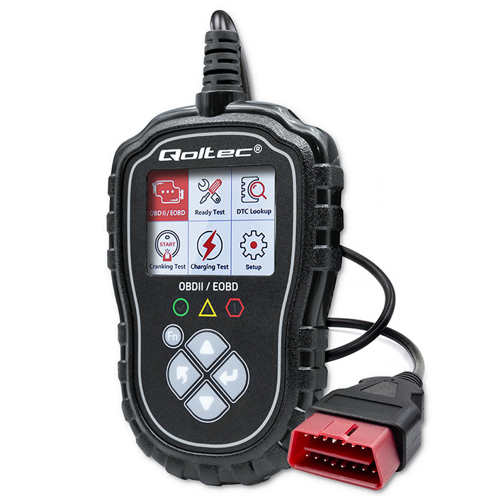 Qoltec Cyfrowy Tester diagnostyczny ProLine | OBD2 EOBD | Polskie MENU | 8V-25V | Dual System 