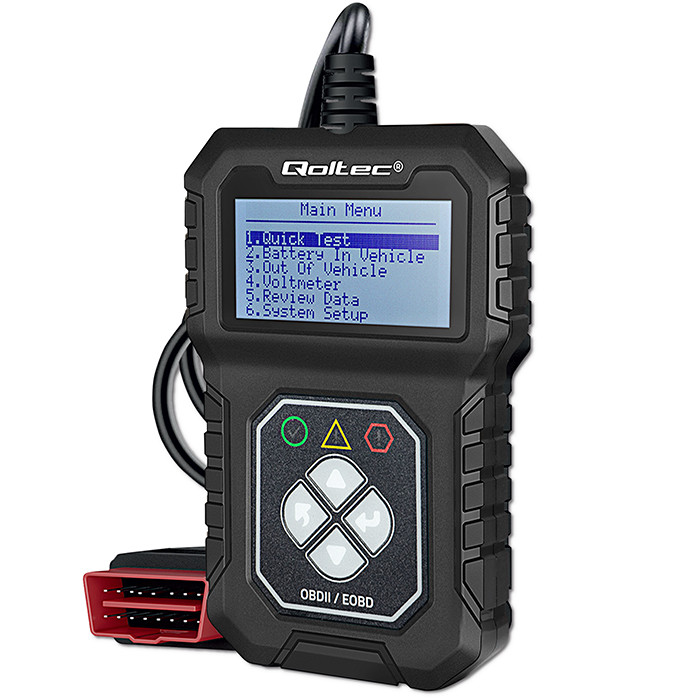 Qoltec Cyfrowy Tester diagnostyczny Interfejs ProLine | OBDII EOBD | Polskie MENU | 8V–25V | Dual system