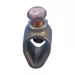 Klamra do pręta uziemiającego z brązu, do połączenia typu pręt-przewód, Spiż armatni, 5/8"–3/4" dia, 70 mm² linkowy max, 14 mm klucza