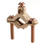 Klamra uziemiająca do rur wodnych, Brąz krzemowy, 1/2"–1" Pipe, #10 pełny–#2 linkowy, 6 mm² linkowy–25 mm² linkowy