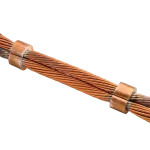 Miedziany zacisk uziemiający typu E, główny 120-95mm2,dołączany 70-16mm2,linkowy