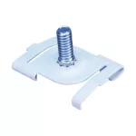 Przekręcany zacisk 4G16 z trzpieniem, Malowanie, Biały, 24 mm Rastra T, M6 Gwintu, 11 mm Gwintu