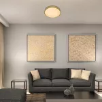Lampa sufitowa Tesia,ind.ceil. LED36W, D40cm, gold, ciepła biel