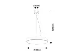 Lampa wisząca Tesia,ind.pend. LED36W, D40cm, black, ciepła biel