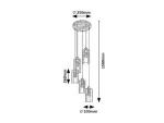 Lampa wisząca Tanno,ind.pend. E27 5xMAX25W, H150cm