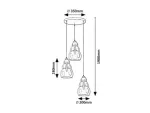 Lampa wisząca Salvatore,ind.pend. E27 3xMAX40W, L35cm