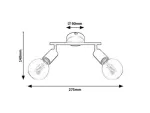 3987 Lampa sufitowa Lamar E27 2xMAX 40W matt black