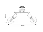 3977 Lampa sufitowa Pablo E27 2xMAX 40W matt black