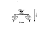 5380 Spot Basil E14/ 2x max.10W chrom satyna / srebrny dąb 230V, 50Hz