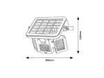 Certovo, outdoor solar wall lamp, LED4W, with shade: 360lm, without shade: 600lm, H10cm, D18,5cm, L22cm, motion sensor, IP65