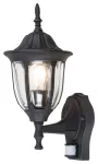 7837 Kinkiet górny Milano E27/60W czarny mat czujnik ruchu 230V, 50Hz