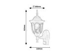7837 Kinkiet górny Milano E27/60W czarny mat czujnik ruchu 230V, 50Hz