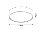 Larcia,ind,ceil. LED18W, D28cm, silver