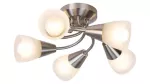 5691 Plafon CONOR E-14/ 5Xmax 40W, IP20, chrom satynowy/ szkło opalizowane 230V, 50Hz