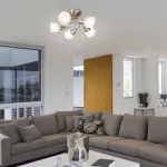 5691 Plafon CONOR E-14/ 5Xmax 40W, IP20, chrom satynowy/ szkło opalizowane 230V, 50Hz