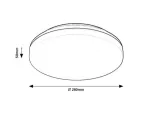 Pernik outdoor round ceiling lamp, with shade: 2400lm, without shade: 2565lm, 24W, 3000K, D28cm, H5cm, IP54, IK08, Class F
