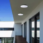 Pernik outdoor round ceiling lamp, with shade: 2400lm, without shade: 2565lm, 24W, 3000K, D28cm, H5cm, IP54, IK08, Class F