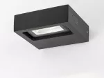 Ganges, outdoor wall lamp, with shade: 575lm, without shade: 720lm, 7W, 4000K, W12xH11cm, L3,5cm, IP65, Class G