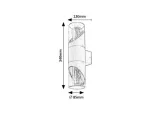 Novigrad, outdoor wall lamp, E27 2xMAX 28W, H34cm, D8,5cm, L12cm, bulb not included, IP54