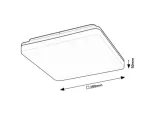 Pernik outdoor square ceiling lamp, with shade: 2400lm, without shade: 2565lm, 24W, 4000K, D28cm, H5cm, IP54, IK08, Class F