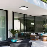 Pernik outdoor square ceiling lamp, with shade: 2400lm, without shade: 2565lm, 24W, 4000K, D28cm, H5cm, IP54, IK08, Class F