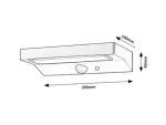 Certovo, outdoor solar wall lamp, LED4W, with shade: 360lm, without shade: 600lm, H10cm, D18,5cm, L22cm, motion sensor, IP55