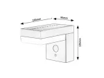 Certovo, outdoor solar wall lamp, LED4W, with shade: 360lm, without shade: 600lm, H10cm, D18,5cm, L22cm, motion sensor, IP54