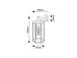 Dubrovnik, outdoor wall lamp, E27 1xMAX 40W, 15,5x31cm, L18cm, without lightsource, IP44